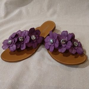 Purple Floral Sandals